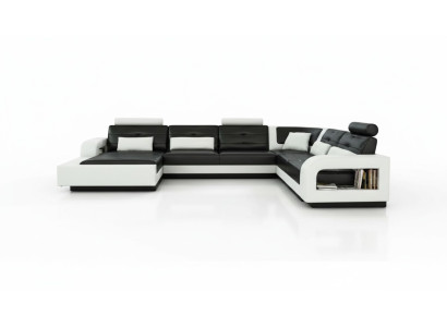 Leather sofa with USB leather couch sofa set living landscape corner couch corner sofa H2209
