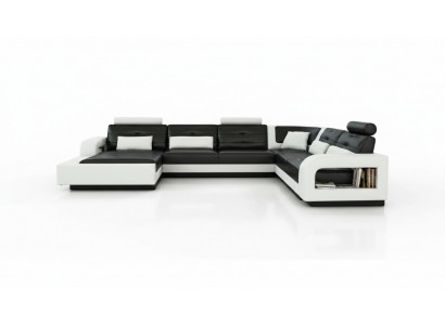 Leather sofa with USB leather couch sofa set living landscape corner couch corner sofa H2209