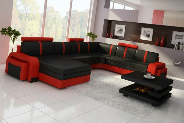 Corner sofa corner couch NEW living area sofa upholstery leather sofa with USB leather suite