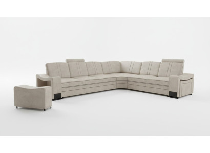 Fabric Couch Textile Upholstery Corner Couch Sofa + USB Corner Sofa Living Landscape Fabric Sofa