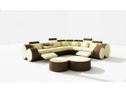 Designer leather sofa + USB corner couch sofa leather couch sofa living area made in EU