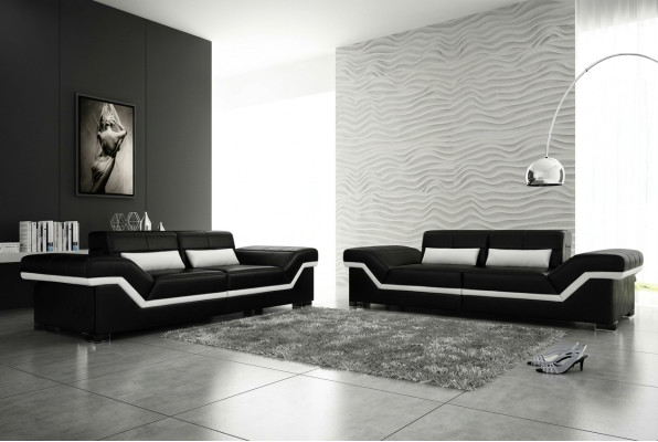 Leather sofa USB Sofa 3+3 seater design sofa upholstery leather suite couch