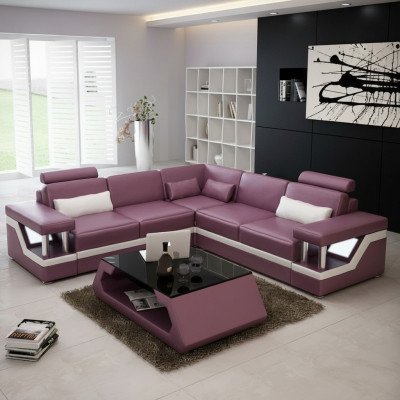 XXL leather sofa with USB upholstery living landscape corner couch leather corner sofa HAMBURG II