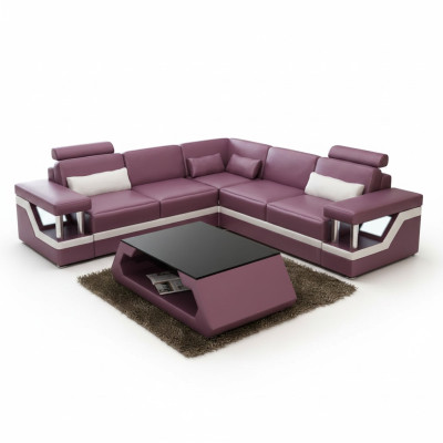 XXL leather sofa with USB upholstery living landscape corner couch leather corner sofa HAMBURG II