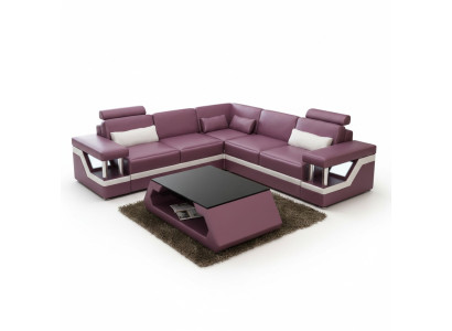 XXL leather sofa with USB upholstery living landscape corner couch leather corner sofa HAMBURG II