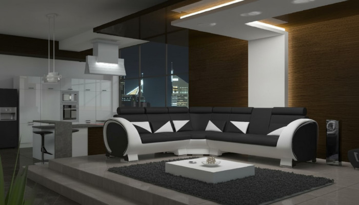 CORNER SOFA CORNER COUCH DESIGN *COLOR CHOICE* SOFA +USB, LEATHER LEATHER SOFA LEATHER SUITE