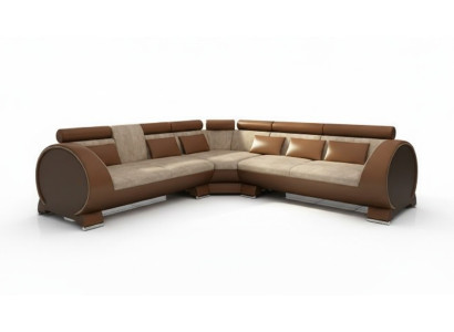 Corner sofa VIGO Sofa + USB Corner set Leather sofa Leather Textile Fabric LT01 Corner couch