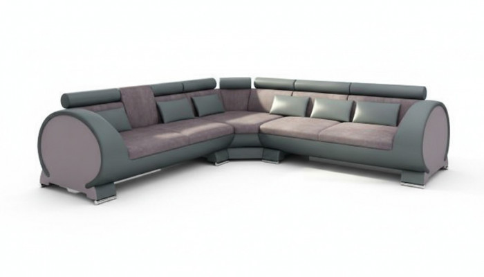 Corner sofa VIGO "LT01" corner couch + USB, sofa corner set leather sofa leather textile fabric