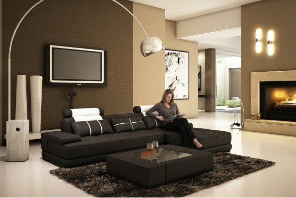 Leather sofa corner sofa sofa + USB upholstery corner designer sofas couches new Paris white