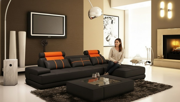 Leather sofa corner sofa sofa with USB upholstery corner designer sofas couches new Paris S/O