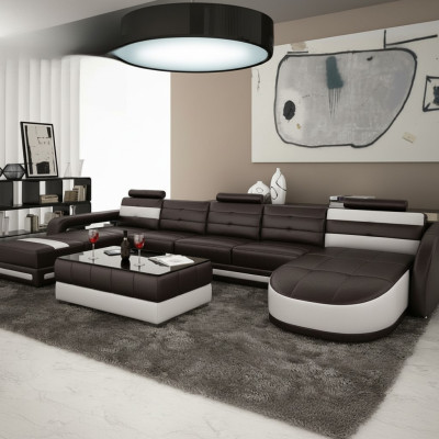 LEATHER SOFA CORNER SOFA WITH USB DESIGNER PISA LIVING LANDSCAPE COUCH SOFA U SHAPE COLO 3