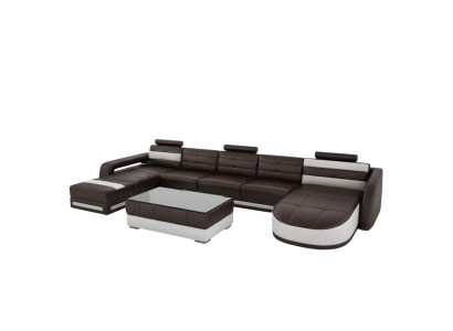 LEATHER SOFA CORNER SOFA WITH USB DESIGNER PISA LIVING LANDSCAPE COUCH SOFA U SHAPE COLO 3