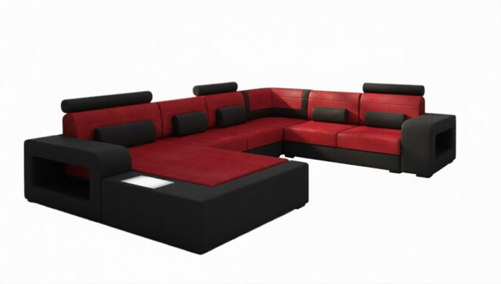 Sofa with USB fabric textile leather sofa with lighting living landscape custom-made.