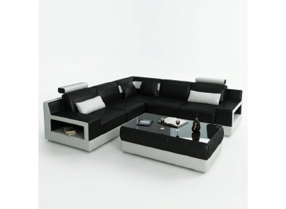 LEATHER SOFA USB COUCH BED FUNCTION SUITE LIVING ROOM UPHOLSTERY Custom-Made