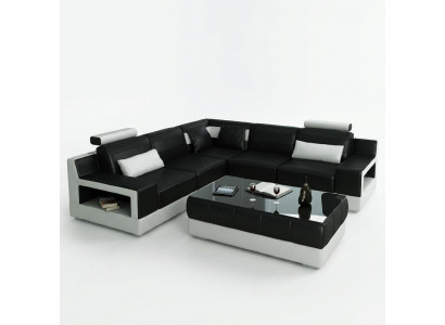 LEATHER SOFA USB COUCH BED FUNCTION SUITE LIVING ROOM UPHOLSTERY Custom-Made