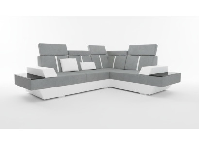 Designer corner sofa living landscape sofa with USB couch fabric textile leather patented