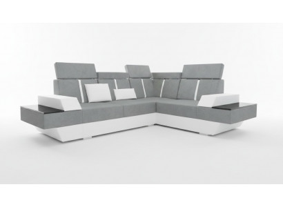 Designer corner sofa living landscape sofa with USB couch fabric textile leather patented