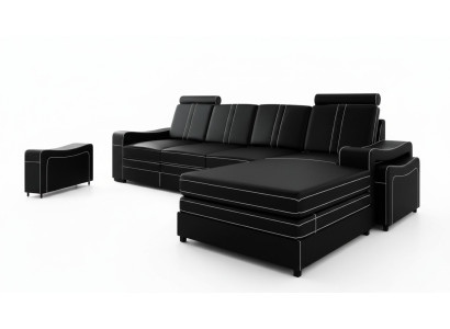 LEATHER SOFA USB LEATHER CORNER SOFA LIVING AREA CORNER SOFA SUITE CUSTOM MADE