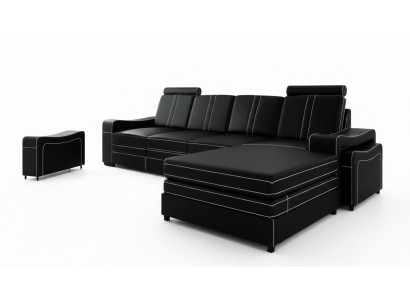 LEATHER SOFA USB LEATHER CORNER SOFA LIVING AREA CORNER SOFA SUITE CUSTOM MADE
