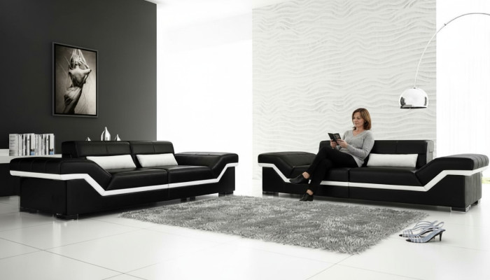 LEATHER SOFA 3+3 SOFA + USB UPHOLSTERY LEATHER SUITE SOFA SET Custom-made