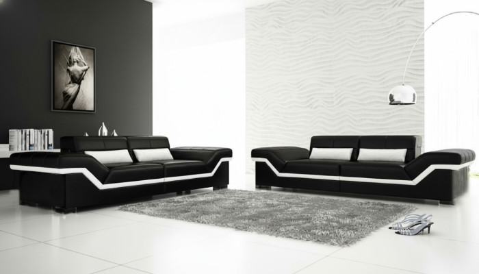 LEATHER SOFA 3+3 SOFA + USB UPHOLSTERY LEATHER SUITE SOFA SET Custom-made