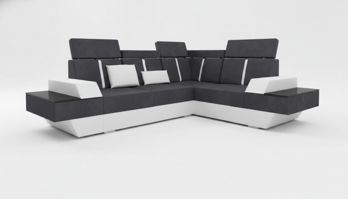 Design corner sofa + USB living landscape sofa corner sofa fabric leather custom-made new