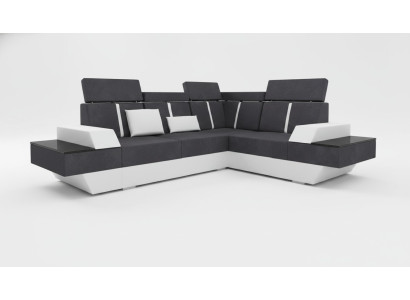 Design corner sofa + USB living landscape sofa corner sofa fabric leather custom-made new
