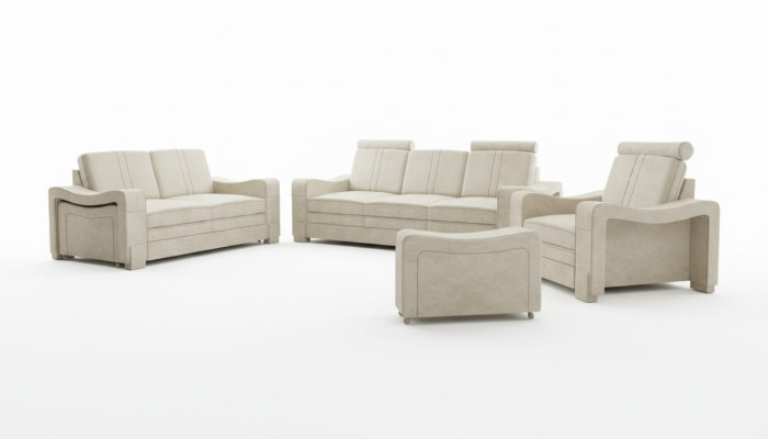 Sofa set textile upholstered sofa with USB furnishing fabric sofa 3+2+1 living landscape