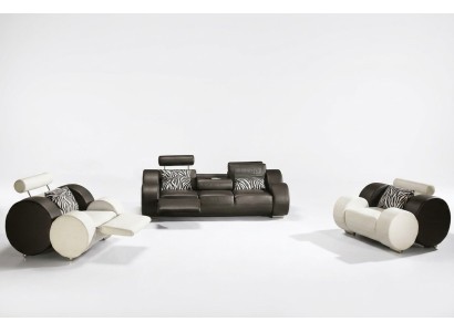 LEATHER SOFA with USB LEATHER SUITE 3+2+1 SEATER UPHOLSTERY SUITE DESIGNER SOFA NEW