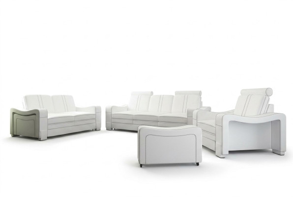 LEATHER SOFA 3+2+1 SOFA + USB SET UPHOLSTERED DESIGN SOFA SOFA SET NEW