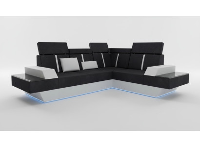 Design living room landscape sofa, corner sofa, USB fabric, textile leather, custom-made corner sofa