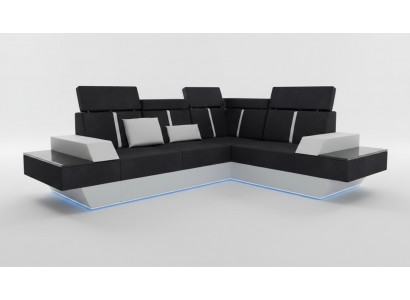 Design living room landscape sofa, corner sofa, USB fabric, textile leather, custom-made corner sofa