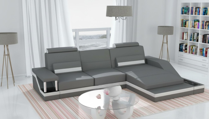 Corner sofa set leather textile fabric living landscape sofa USB new custom-made
