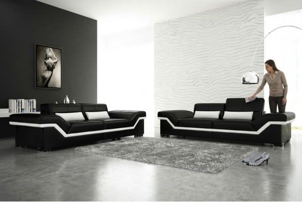 Leather Sofa USB Custom-Made Sofa 3+3 Seater Design Sofa Upholstery Leather Suite