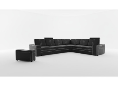 LEATHER CORNER SOFA SUITE Custom-Made USB LEATHER SOFA XXL LIVING AREA New