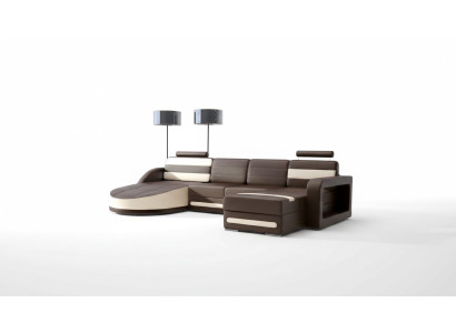 LEATHER SOFA LOUNGE XXL CORNER SOFA + USB SUITE CORNER COUCH Custom-made