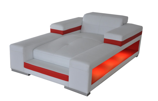 Modern leather comfort recliner chaise longue with USB