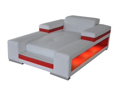 Modern leather comfort recliner chaise longue with USB