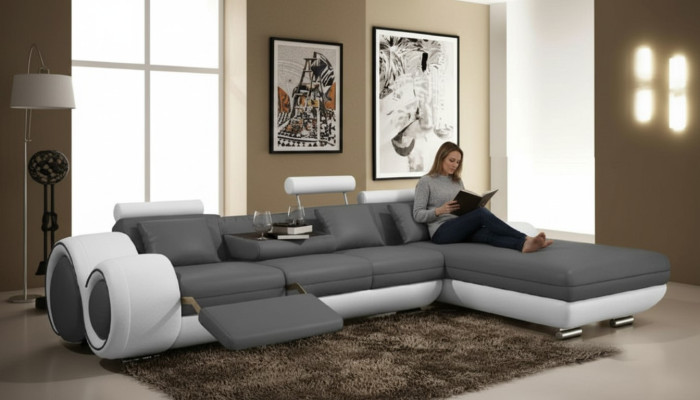 Sectional sofa USB living landscape couch leather sofa sofa suite custom-made