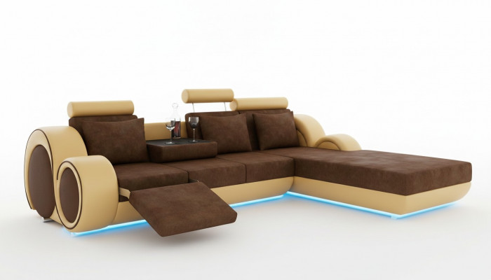 Textile sofa set corner couch USB custom-made living landscape couch set