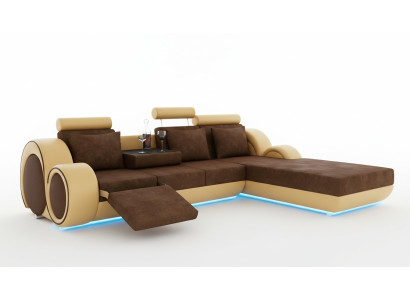 Textile sofa set corner couch USB custom-made living landscape couch set