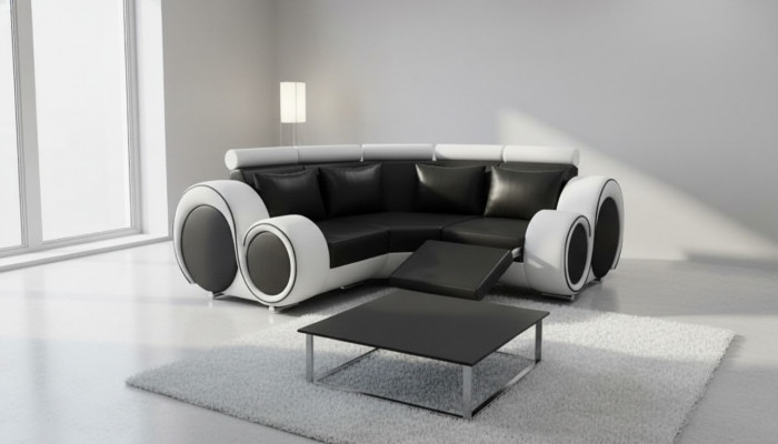 Leather sofa living landscape couch design corner sofa Berlin sofa custom-made USB