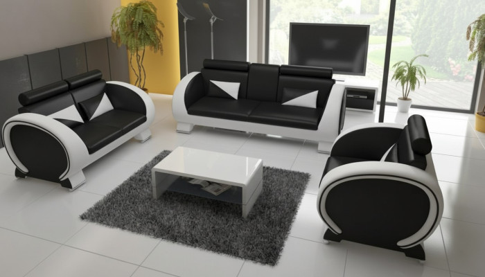 LEATHER SOFA USB DESIGN SUITE 3+1 Custom-Made UPHOLSTERED SUITE UPHOLSTERED SOFA NEW