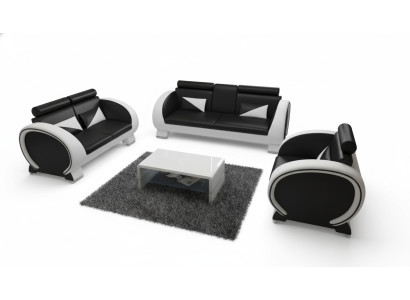 LEATHER SOFA USB DESIGN SUITE 3+1 Custom-Made UPHOLSTERED SUITE UPHOLSTERED SOFA NEW