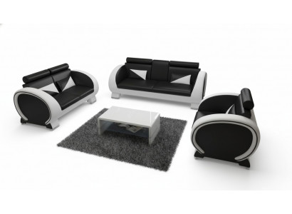 LEATHER SOFA USB DESIGN SUITE 3+1 Custom-Made UPHOLSTERED SUITE UPHOLSTERED SOFA NEW