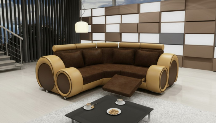 FABRIC SOFA LIVING AREA SOFA RELAXATION FUNCTION COUCH CORNER SOFA Custom-made USB