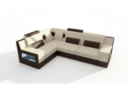 "Sofa landscape USB padded corner sectional custom-made leather sofa"