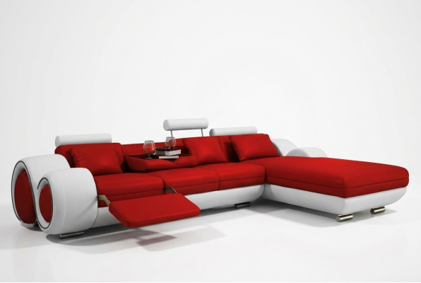 Sectional USB living landscape leather sofa custom-made upholstered furniture couch