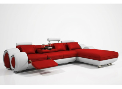 Sectional USB living landscape leather sofa custom-made upholstered furniture couch