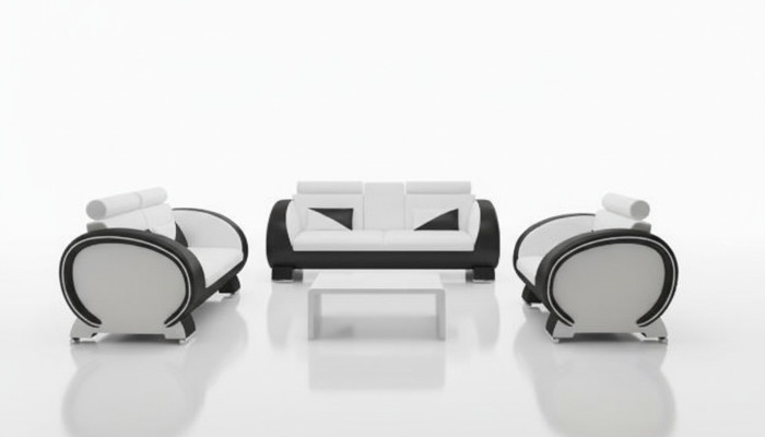 LEATHER SOFA with USB DESIGNER SOFA SUITE 3+1 COUCH UPHOLSTERY SUITE UPHOLSTERED SOFA